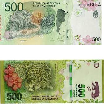 Billete 500 pesos argentinos