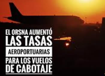 Aumento tasas vuelos cabotaje